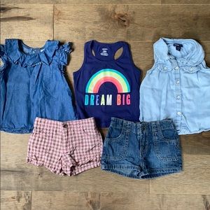 5 piece tanks tops and shorts, 18 months